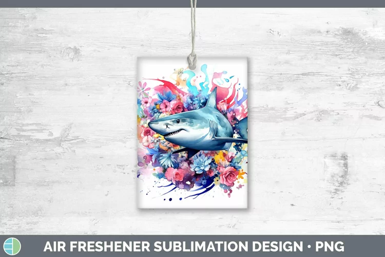Watercolor Shark Air Freshener Sublimation Car Freshener Des