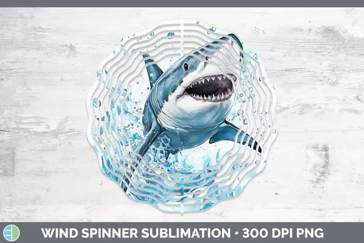 Watercolor Shark Wind Spinner Sublimation Spinner Designs