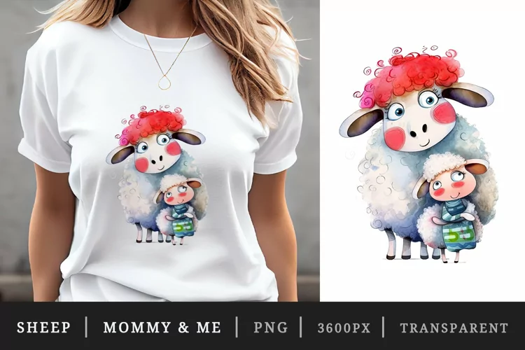 Sheep - Mommy & Me t-shirt sublimation printable design png