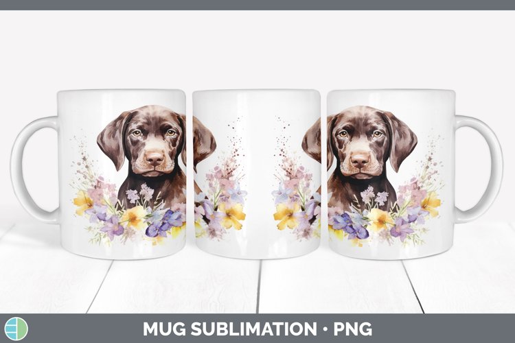 GorgeousWild Flowers Shorthaired Pointers Mug Wrap design.