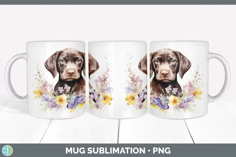 Watercolor Shorthaired Pointer Dog Mug Wrap | Sublimation Co