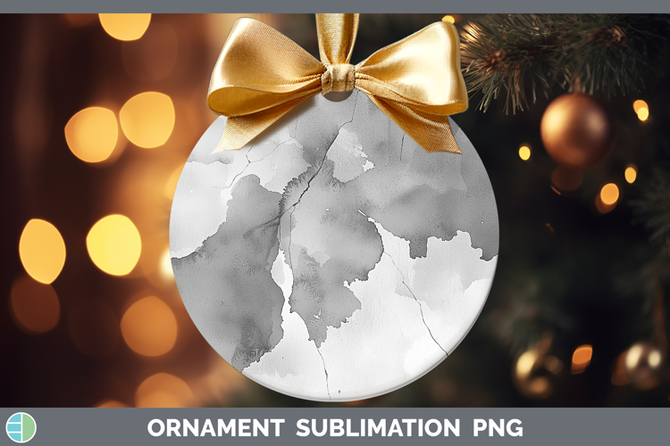 Watercolor Silver Ornament Sublimation Bauble Designs