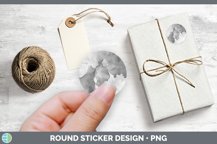 Watercolor Silver Stickers | Round Labels Designs
