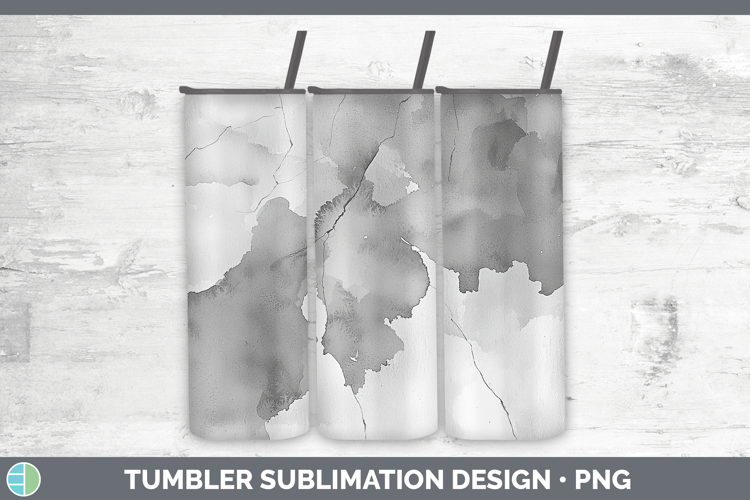 Watercolor Silver Tumbler Sublimation 20 oz Skinny Tumbler D