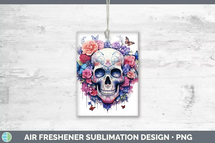 Watercolor Skull Air Freshener Sublimation Car Freshener Des