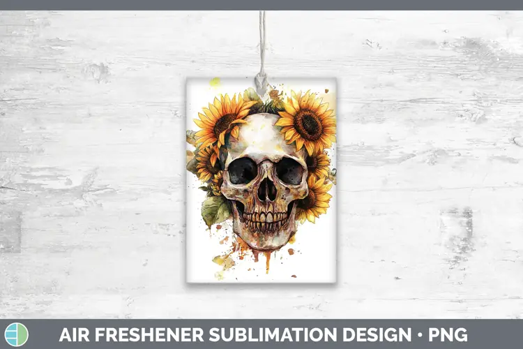 Watercolor Skull Air Freshener Sublimation Car Freshener Des