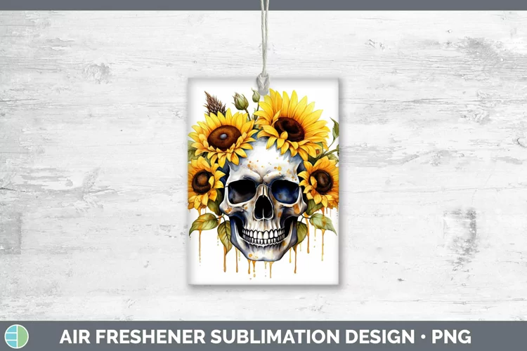 Watercolor Skull Air Freshener Sublimation Car Freshener Des