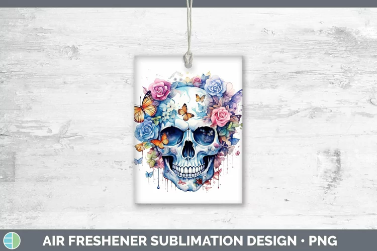 Watercolor Skull Air Freshener Sublimation Car Freshener Des