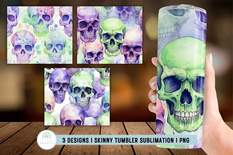 Halloween Skull Tumbler Sublimation I Tumbler Wrap