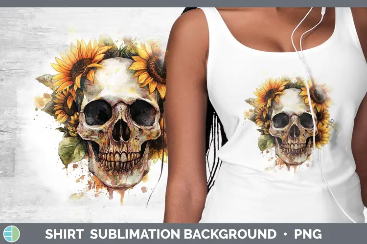 Watercolor Skull Shirt Sublimation Sublimation Background De