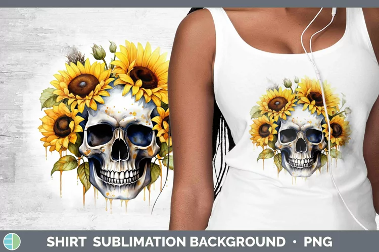 Watercolor Skull Shirt Sublimation Sublimation Background De