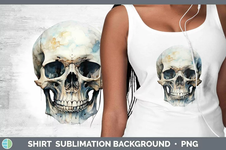 Watercolor Skull Shirt Sublimation Sublimation Background De