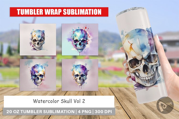Tumbler Sublimation Wrap Watercolor Coffee Cup