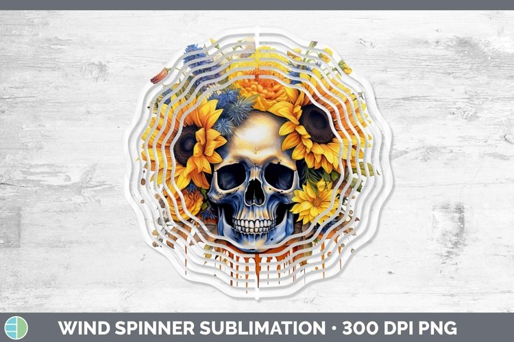 Watercolor Skull Wind Spinner Sublimation Spinner Designs