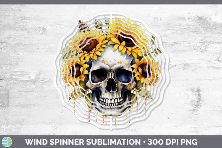 Watercolor Skull Wind Spinner Sublimation Spinner Designs