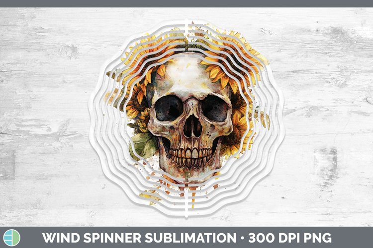 Watercolor Skull Wind Spinner Sublimation Spinner Designs