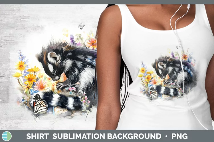 Watercolor Skunk Shirt Sublimation Sublimation Background De