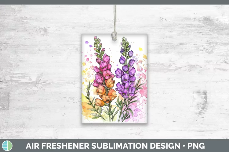 Watercolor Snapdragon Air Freshener Sublimation Car Freshene