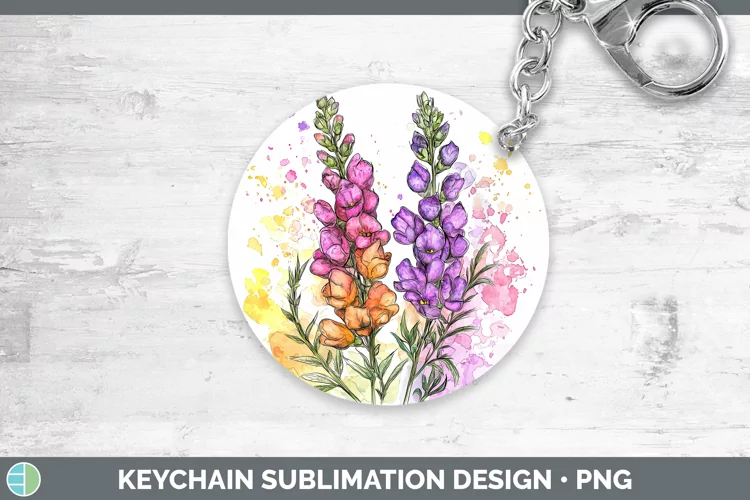Watercolor Snapdragon Keychain Sublimation Keyring Designs