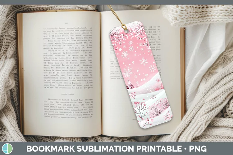 Watercolor Snowflakes Bookmark Sublimation Printable Designs