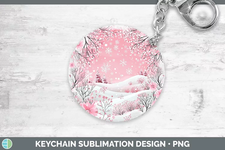 Watercolor Snowflakes Keychain Sublimation Keyring Designs