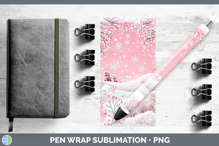 Watercolor Snowflakes Pen Wrap Sublimation Pen Designs