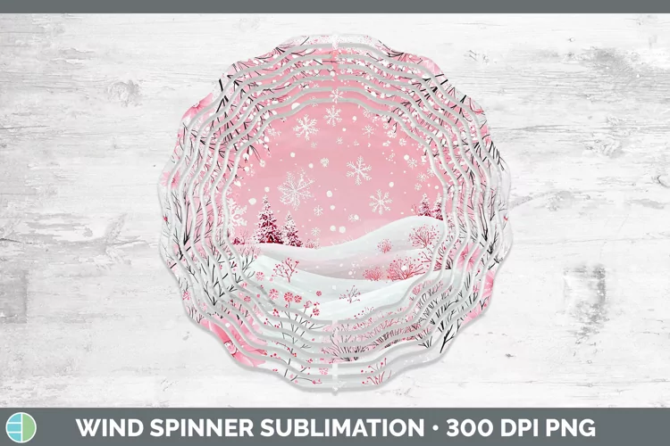 Watercolor Snowflakes Wind Spinner Sublimation Spinner Desig