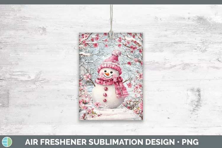 Watercolor Snowman Air Freshener Sublimation Car Freshener D