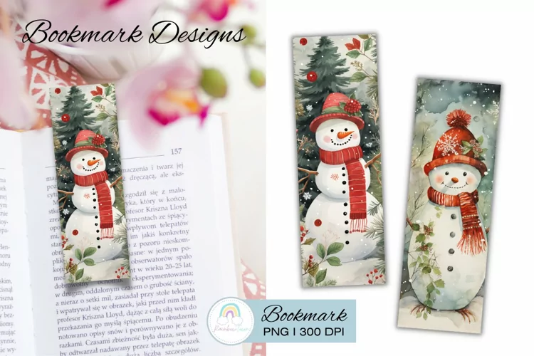 Cute Snowman Bookmark Sublimation