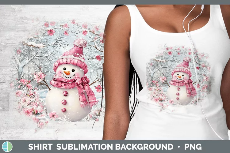 Watercolor Snowman Shirt Sublimation Sublimation Background