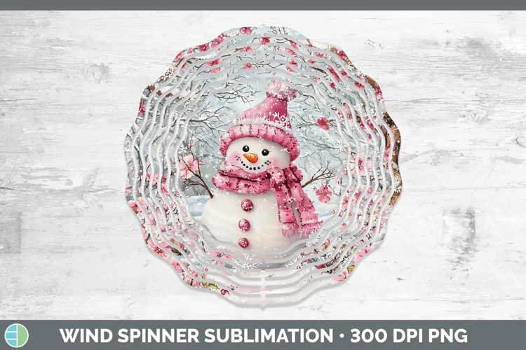 Watercolor Snowman Wind Spinner Sublimation Spinner Designs