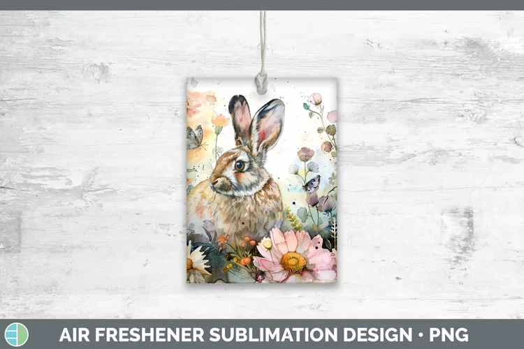 Watercolor Snowshoe Hare Air Freshener Sublimation Car Fresh