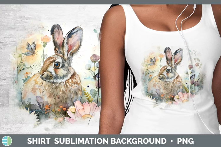 Watercolor Snowshoe Hare Shirt Sublimation Sublimation Backg
