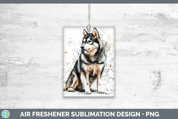 Watercolor Splash Alaskan Malamute Air Freshener Sublimation