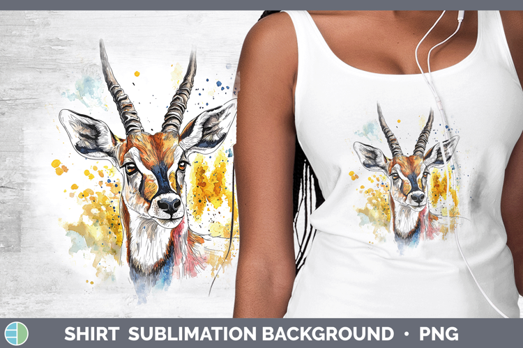 Watercolor Splash Antelope Shirt Sublimation Sublimation Bac