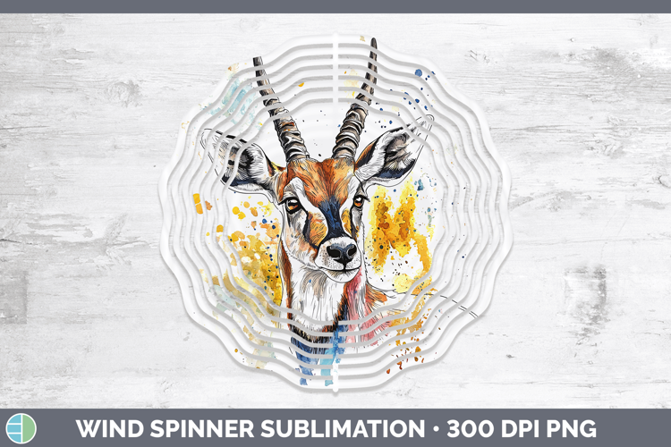 Watercolor Splash Antelope Wind Spinner Sublimation Spinner