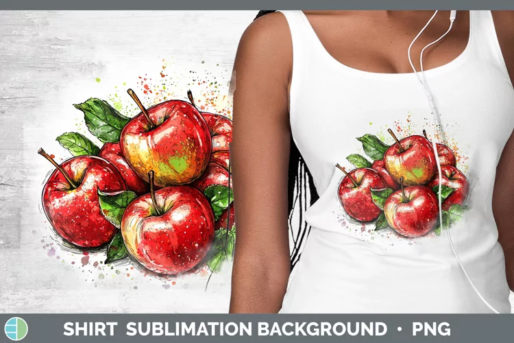 Watercolor Splash Apple Shirt Sublimation Sublimation Backgr