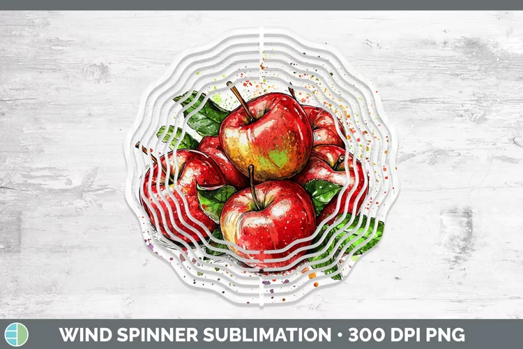 Watercolor Splash Apple Wind Spinner Sublimation Spinner Des