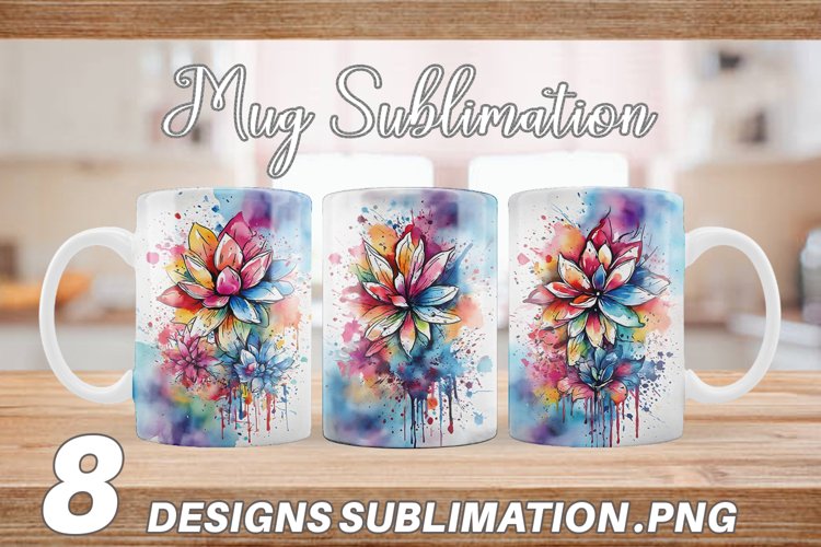 Splash Art Flower | Mug sublimation design