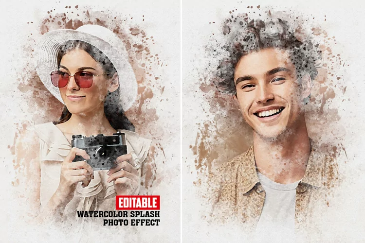 Watercolor Splash Art Photo Effect