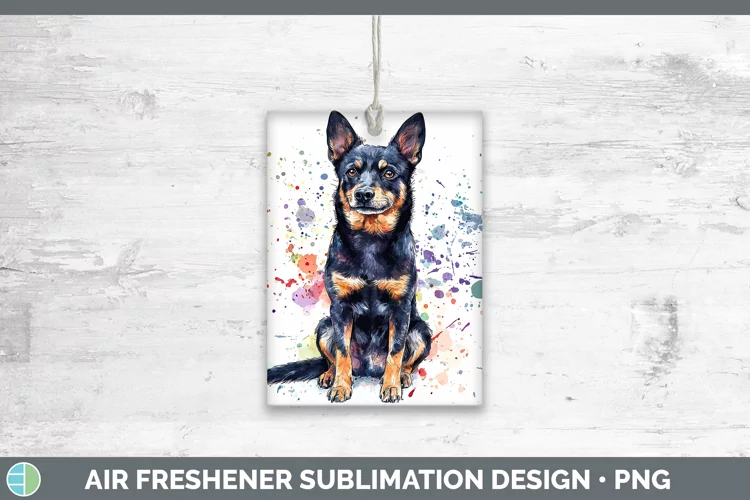 Watercolor Splash Australian Kelpie Air Freshener Sublimatio