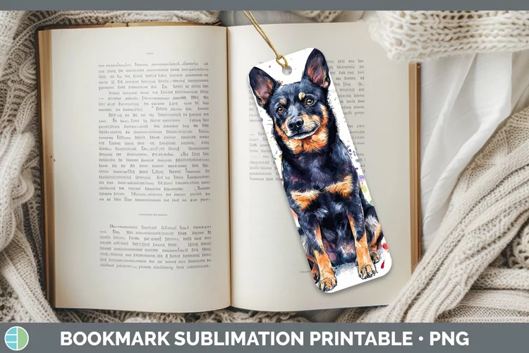 Watercolor Splash Australian Kelpie Bookmark Sublimation Pri