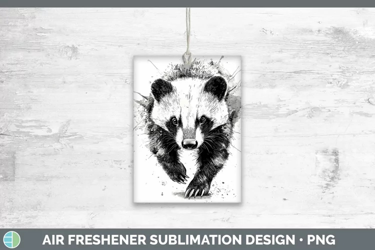 Watercolor Splash Badger Air Freshener Sublimation Car Fresh
