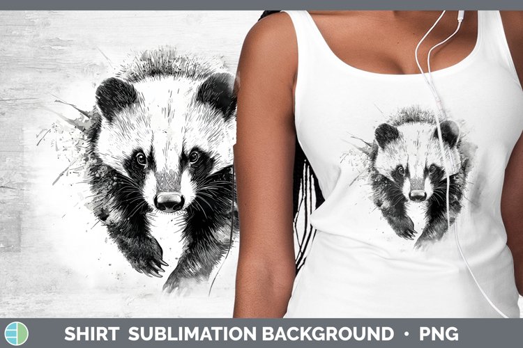 Watercolor Splash Badger Shirt Sublimation Sublimation Backg