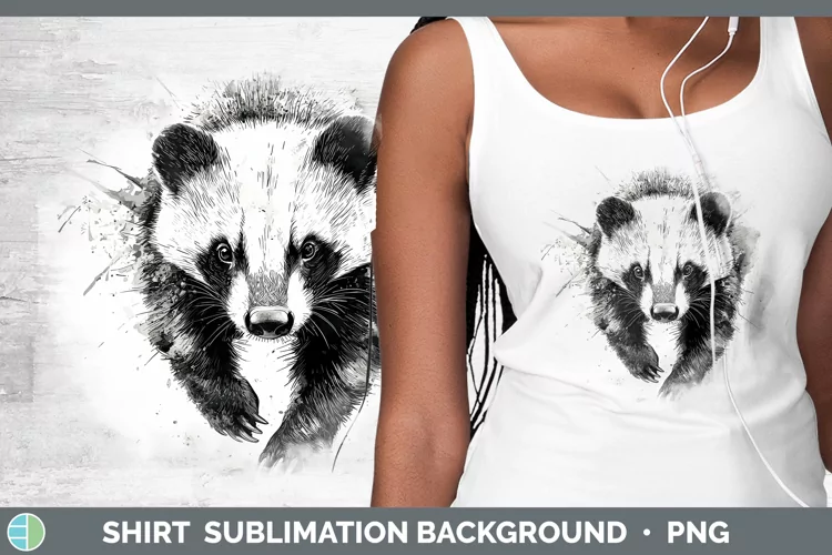 Watercolor Splash Badger Shirt Sublimation Sublimation Backg