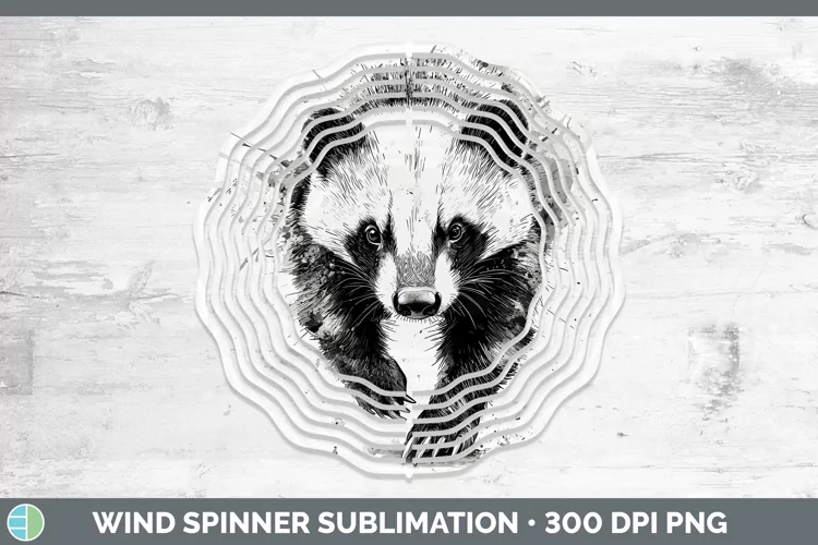 Watercolor Splash Badger Wind Spinner Sublimation Spinner De