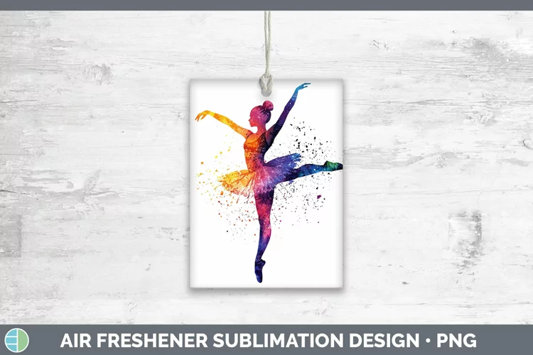 Watercolor Splash Ballerina Air Freshener Sublimation Car Fr