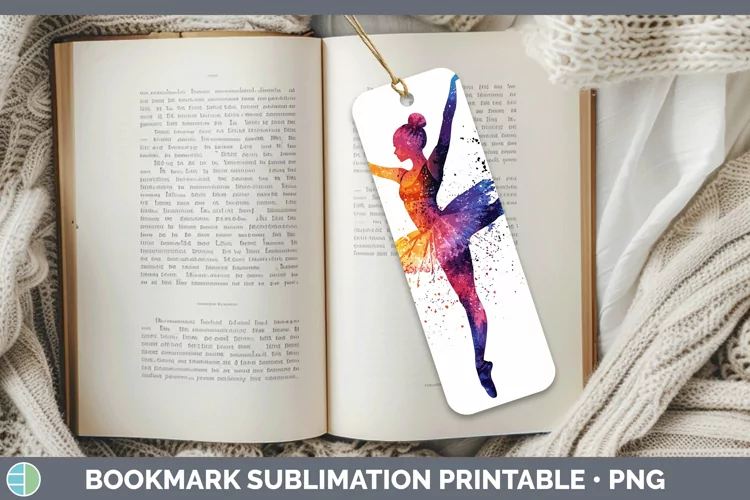 Watercolor Splash Ballerina Bookmark Sublimation Printable D