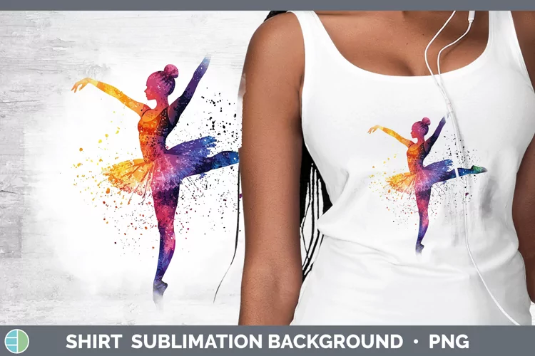 Watercolor Splash Ballerina Shirt Sublimation Sublimation Ba