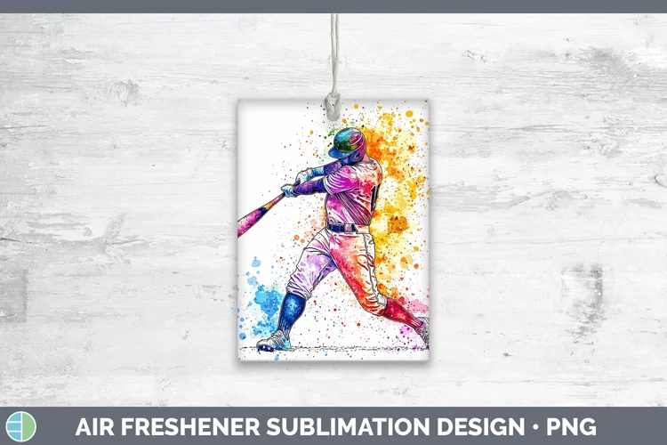 Watercolor Splash Baseball Air Freshener Sublimation Car Fre